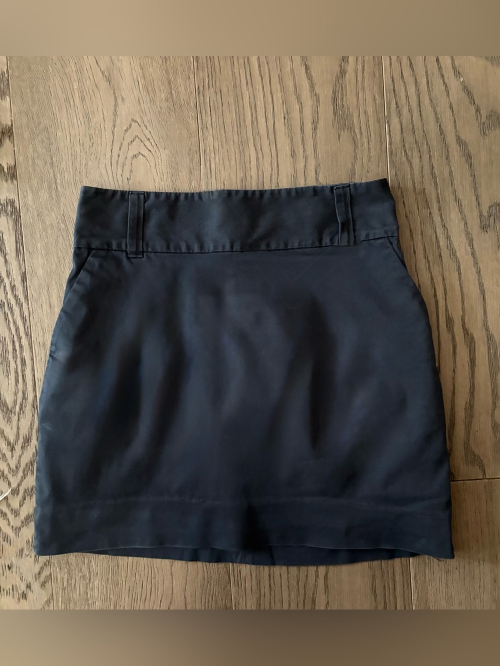 Vintage Banana Republic Navy Mini Skirt with Hidden Back Zipper